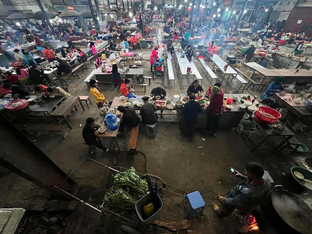 Restaurant section inside the indoor marrket